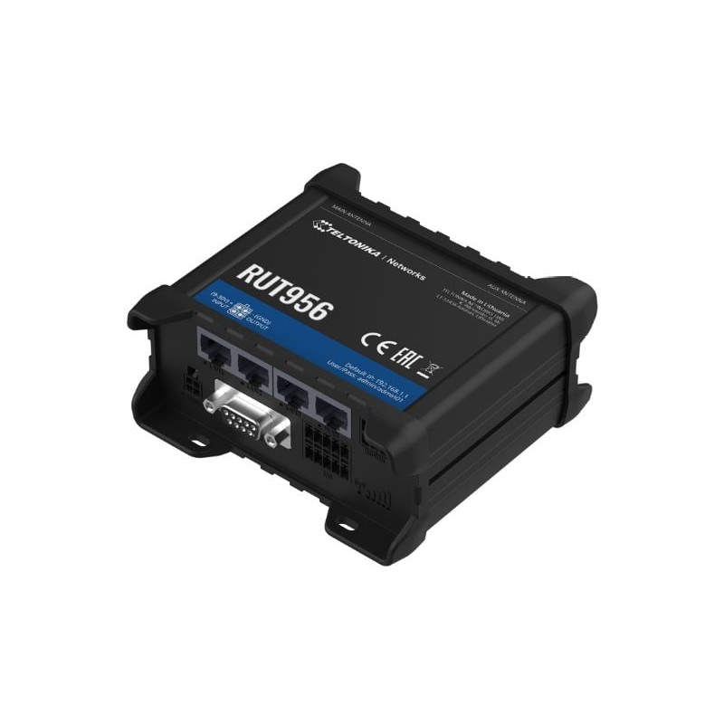 Router teltonika rut956 industriale lte cat4 wi-fi nero [telrut956]