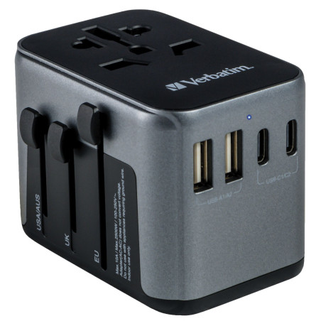 Adattatore di viaggio verbatim uta-03 universale 1xusb-c