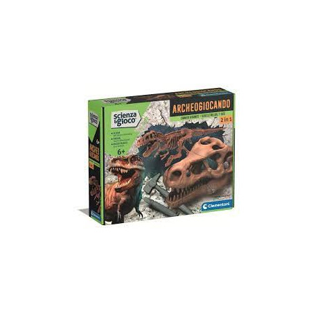Gioco scientifico clementoni archeogiocando - dig kit t-rex