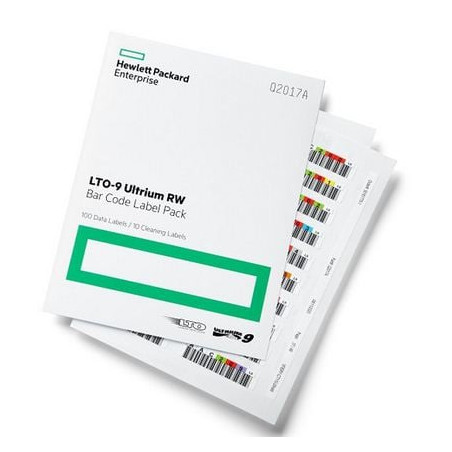 Confezione etichette hp lto-9 ultrium rw q2017a con codice a