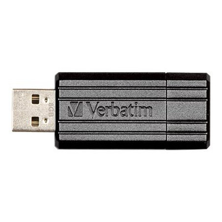 Pen drive 8gb verbatim pinstripe usb 2.0 tipo a 10mb/s nero [49062]