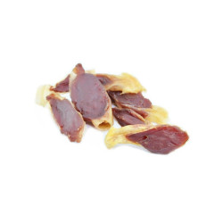 Orecchie di coniglio maced con anatra massaggiagengive per cani 500gr