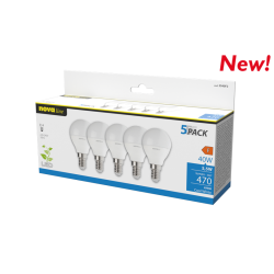 Set lampade led novaline sfera e14 4.9w 5pz [5s40f2]