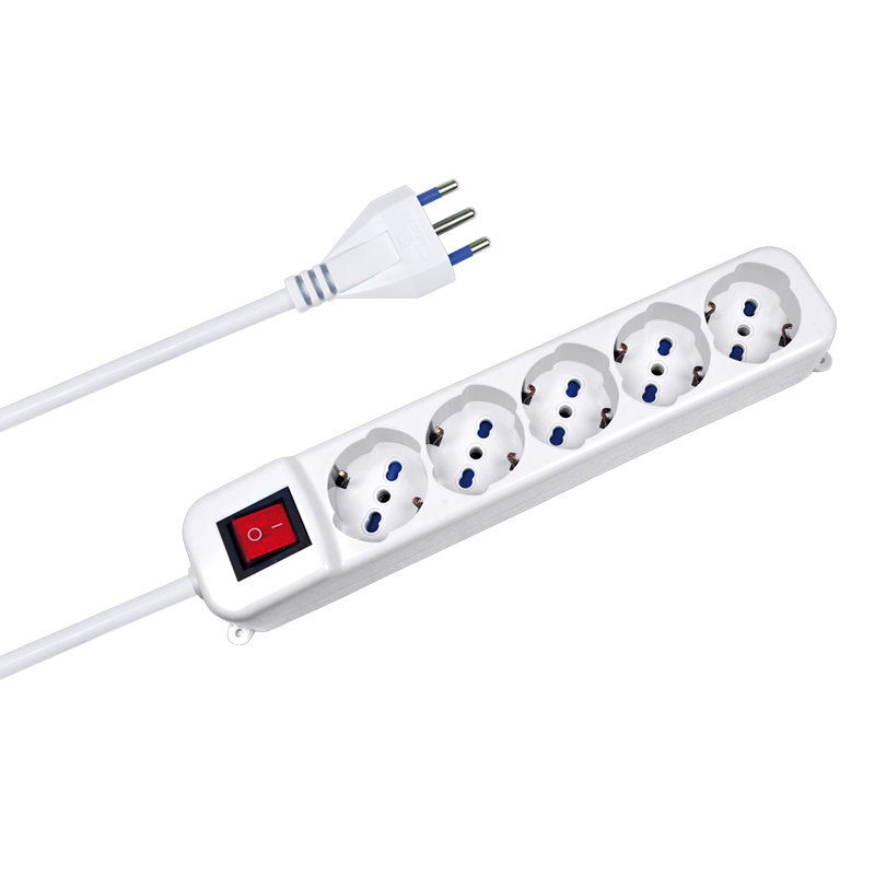 Multipresa novaline 5 uscite 250v 16a 1.5m bianco [ce31/5c]