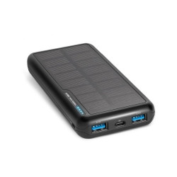 Powerbank sbs con solarpanel 10.000mah fast charge nero