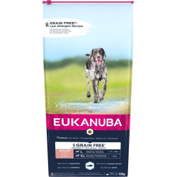 Cibo secco eukanuba grain free per cani senior large pesce oceano