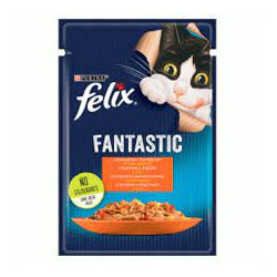 Cibo umido purina nestle felix fantastic per gatti con pollo e pomodori