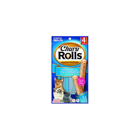 Cibo per gatto inaba churu rolls involtini di pollo tonno e capesante