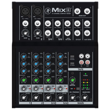 Mixer mackie mix8 analogico 8 canali nero [2044095-01]
