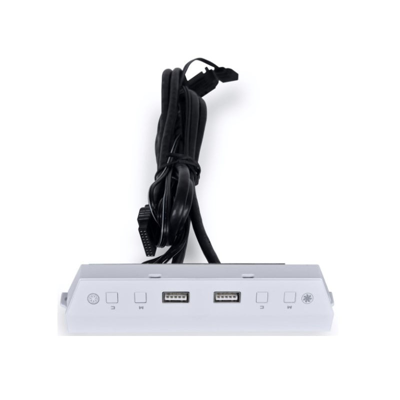 Pannello di controllo lian li 216 i/o argb bianco [lan216-1w]