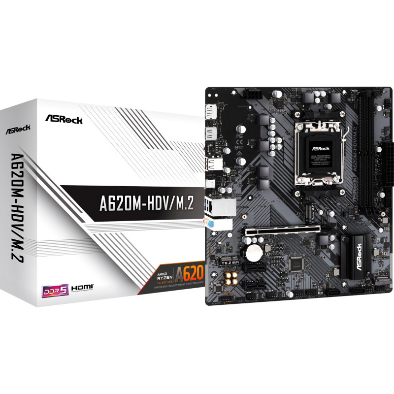 Scheda madre asrock a620m-hdv/m.2 64gb amd/am5/atx/4x ddr5 [90-mxbll0-a0uayz]