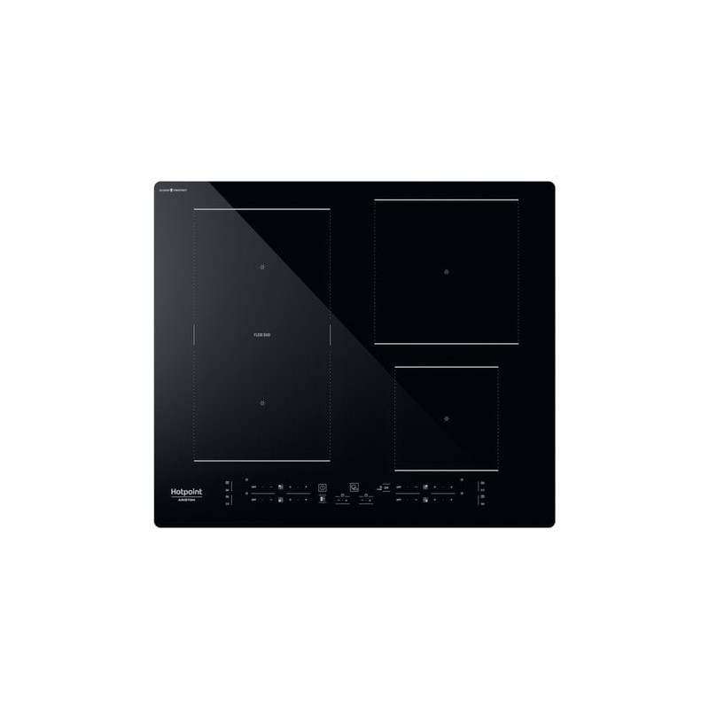 Piano cottura hotpoint a induzione da incasso 4 zone 7200w nero [hb