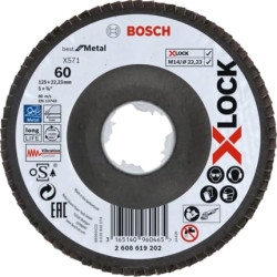 Disco lamellare bosch x-lock x571 g60 125mm per metallo nero/bianco