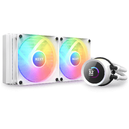 Dissipatore cpu a liquido nzxt kraken 240 rgb 240mm bianco [rl-kr240-w1]