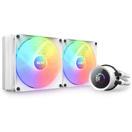 Dissipatore cpu a liquido nzxt kraken 280 rgb 280mm bianco [rl-kr280-w1]