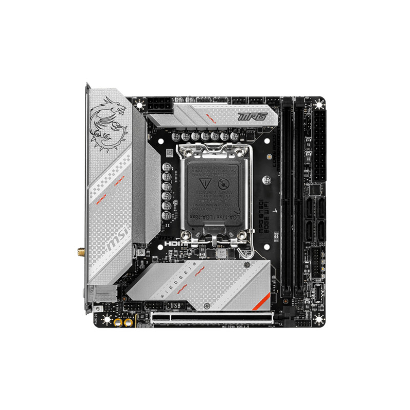 Scheda madre msi mb b760i edge wifi lga 1700/ddr5-sdram/mini