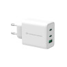 Alimentatore da rete conception 65w gan 2xusb-c 1xusb bianco
