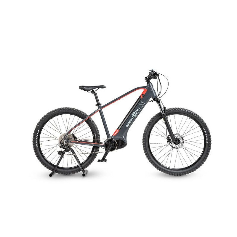 Bicicletta elettrica smartway x1 27.5" grigio/rosso