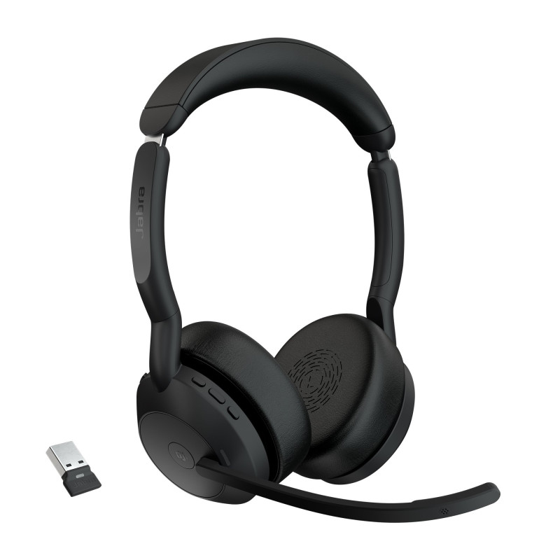 Cuffie jabra evolve2 55 stereo ms con dongle usb-a nero [25599-999-999]