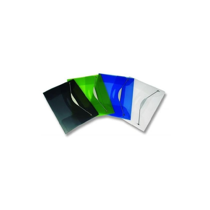 Cartellina con elastico fellowes trasparente blu [40336]