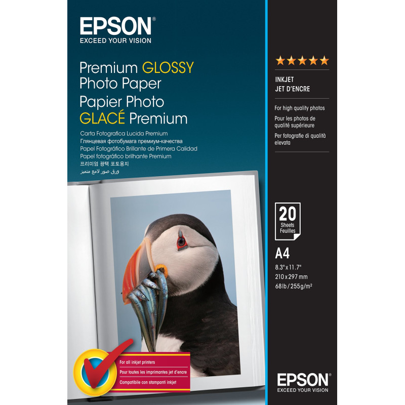 carta fotografica epson per stampante premium 20 fogli/210x297mm/bianco