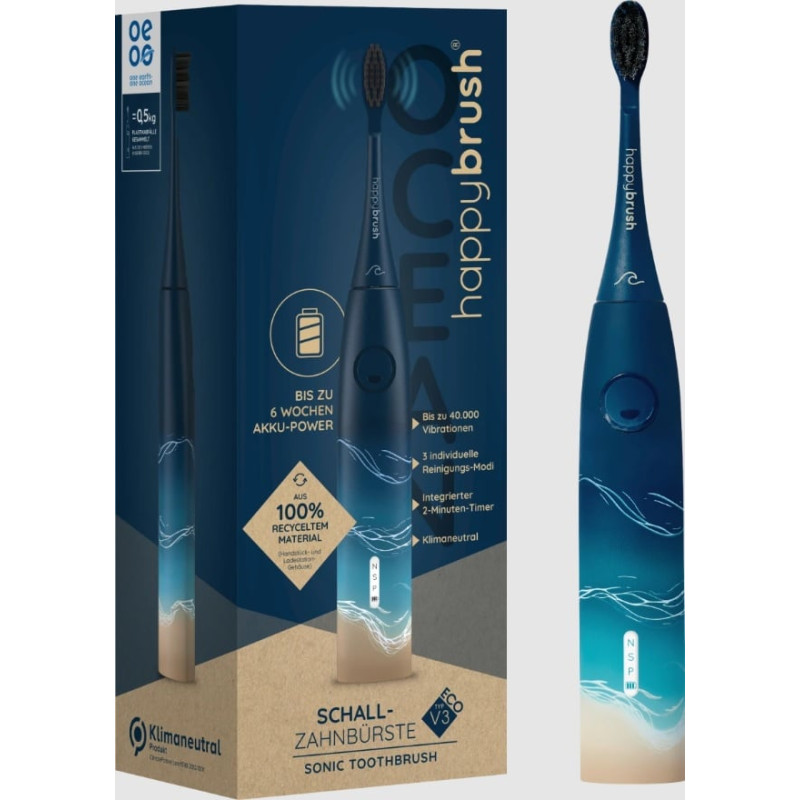 Spazzolino happybrush eco vibe 3 ocean blu/beige [hbv3o]
