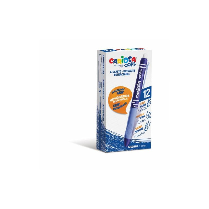 Penna cancellabile carioca oops 12pz blu [43043/02]