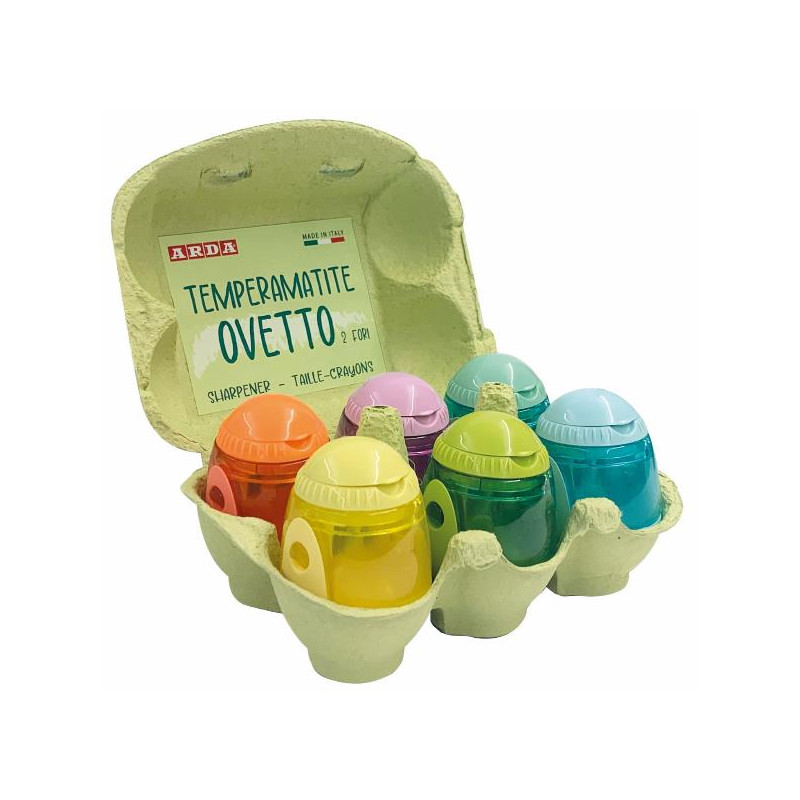 Temperamatite arda cf6 2fori contenitore ovetto 6pz multicolore [te814sc]