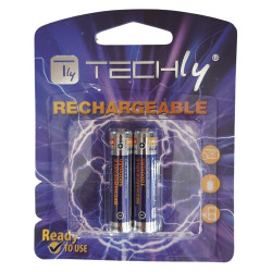 Batterie ricaricabili techly blister 2 mini stilo hr03 aaa 1000mah