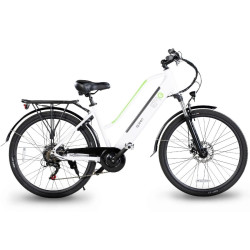 Bicicletta elettrica emg e-bike queen 28p 28" 250w bianco