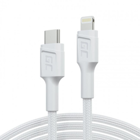 Cavo usb green cell lightning tipo c 1m bianco [kabgc07w]