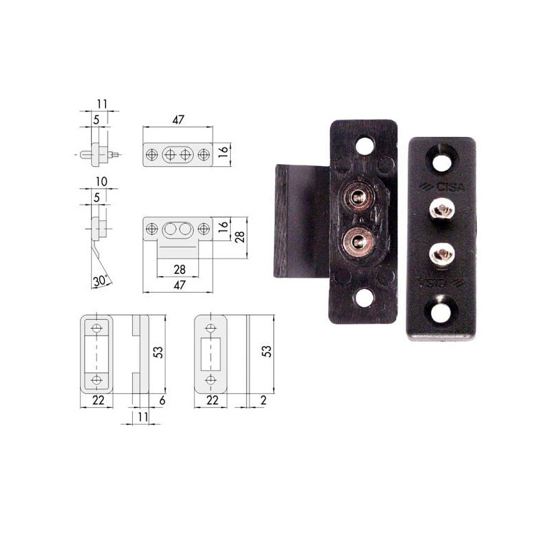 Contatti nylon elettroserrature cisa nero [06511.00.0]