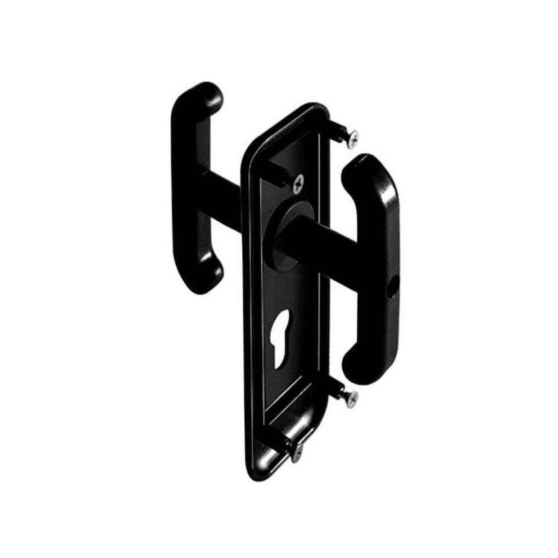 Maniglia e placca prefer basculanti cilindro europeo 60mm nero [0433.0800.0000]