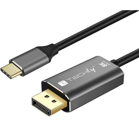Cavo adattatore techly usb-c-hdmi maschio 8k 1.8m nero
