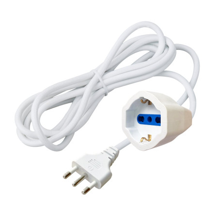 Prolunga techly italiana 16a m/schuko f 5m bianco