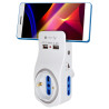 Multipresa techly 3posti e 2porte usb con supporto per smartphone