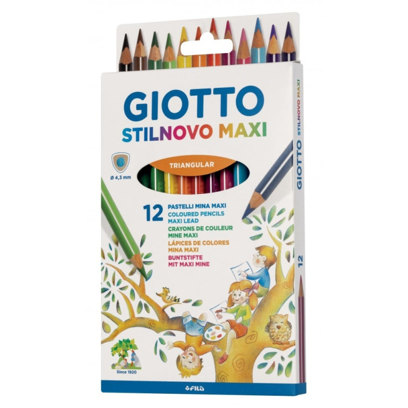 Astuccio pastelli giotto stilnovo maxi 12pz [f225900]