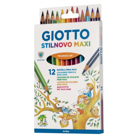 Astuccio pastelli giotto stilnovo maxi 12pz [f225900]