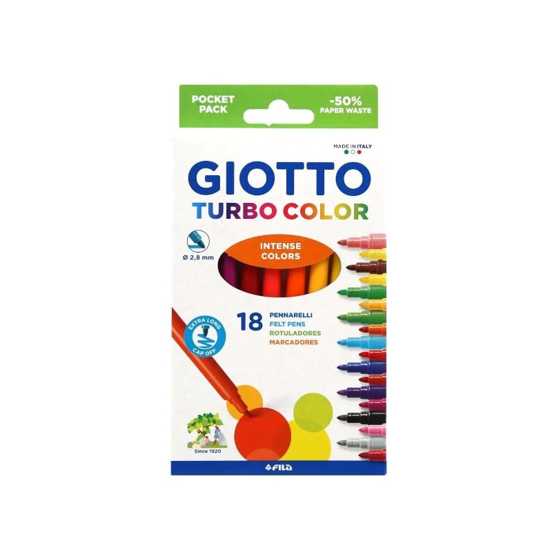 Astuccio pennarello giotto turbo color 18pz [f073400]