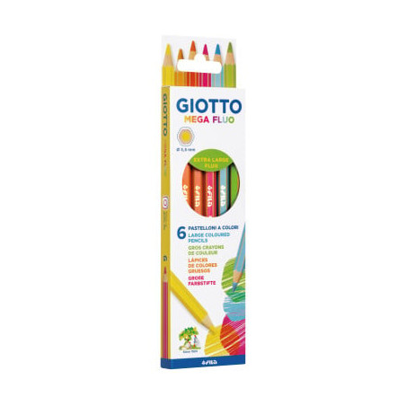 Astuccio pastelli giotto mega colori fluo 6pz [f225700]