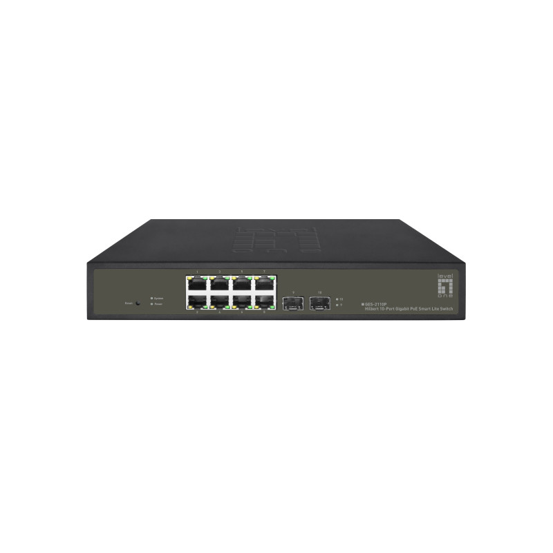 Switch levelone hilbert gigabit poe gestito l2 a 10xrj45 8xpoe 2xsfp