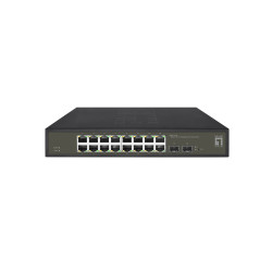 Switch levelone gestito l2 19'' 18xrj45 16xpoe+ 2xgsfp nero