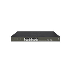 Switch levelone gestito l2 18xrj45 16xpoe+ 2xgsfp 19'' nero