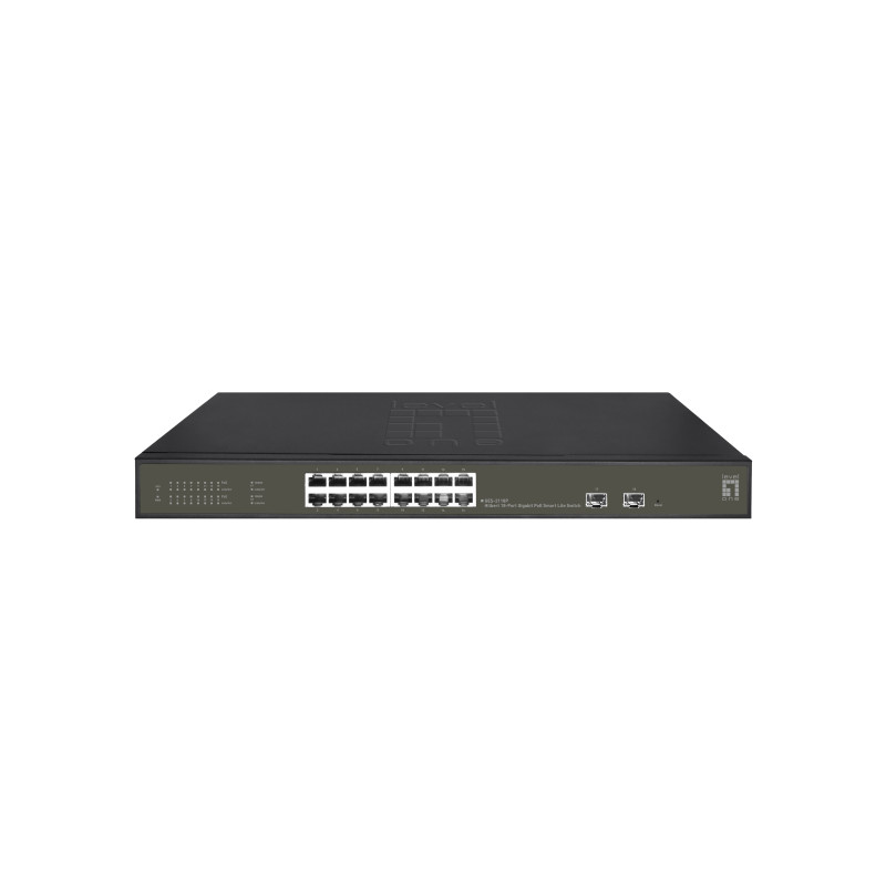 Switch levelone gestito l2 18xrj45 16xpoe+ 2xgsfp 19'' nero