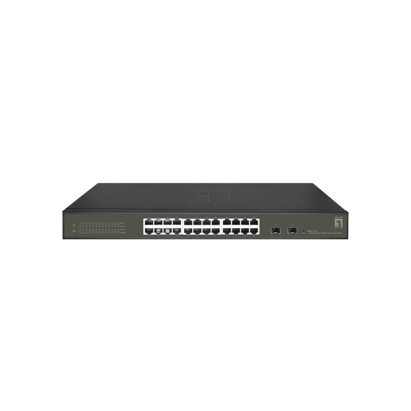 Switch levelone gestito l2 smart lite 24xrj45 2xsfp 19" nero