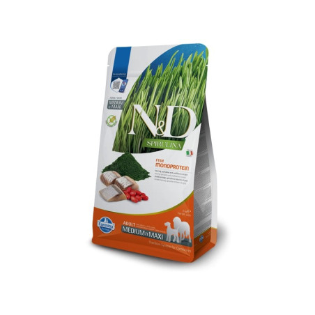 Mangime secco farmina spirulina aringa per cani adulto media/maxi