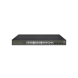 Switch levelone gestito l2 smart lite 24xrj45 4xsfp 19" nero
