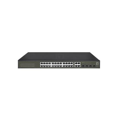 switch levelone gestito l2 smart lite 24xrj45 4xsfp 19" nero