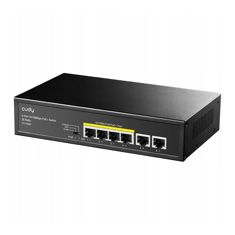Switch cudy fs1006p non gestito 6 porte fast ethernet 10/100 nero