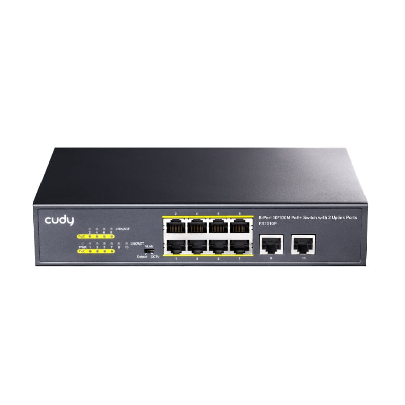 Switch cudy fs1010p non gestito 10 porte ethernet 10/100 grigio [nucudsw8p000003]